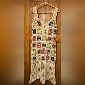 POL Colorful Crochet Sleeveless Dress
